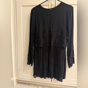 The Jetset Diaries Black Long Sleeve Lace Dress